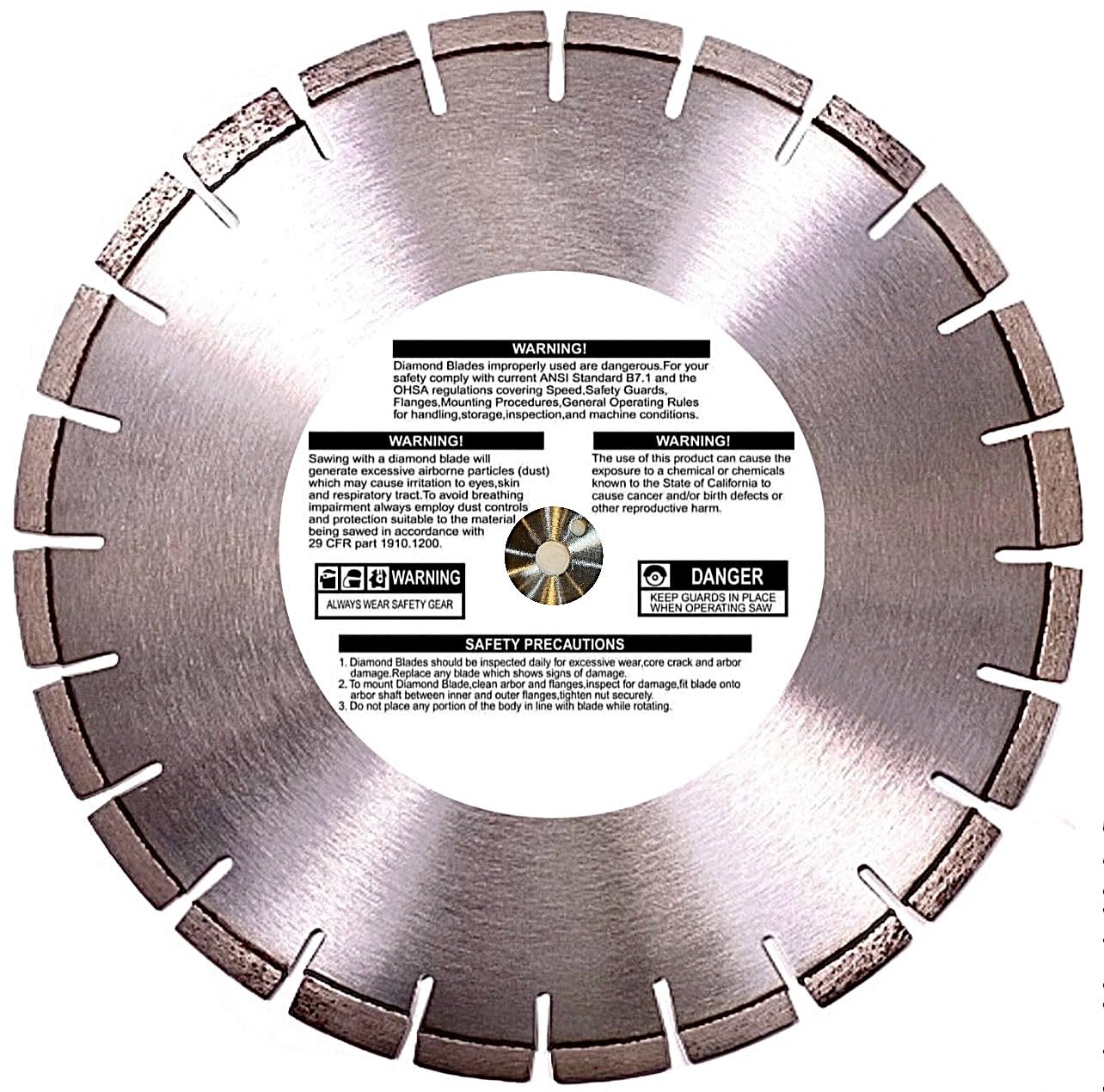 36'' x .165 Premium Diamond Blade Medium Bond for Reinforced Concrete